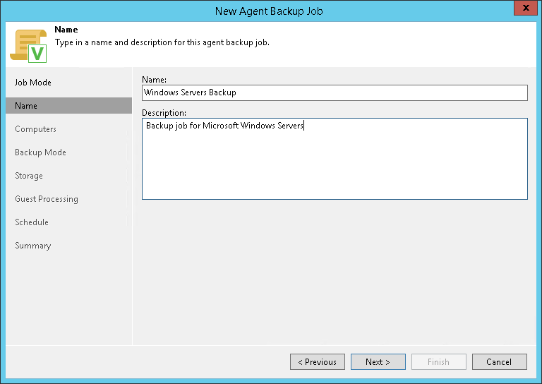 Step 3. Specify Job Name and Description 
