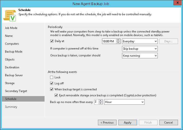 Scheduling Settings for Workstations