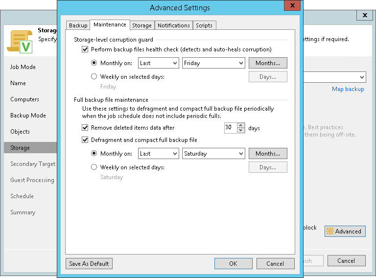 Maintenance Settings