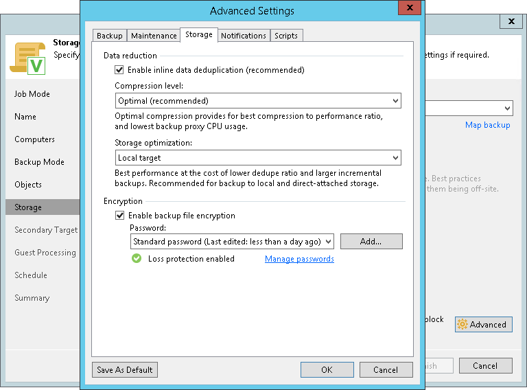 Storage Settings