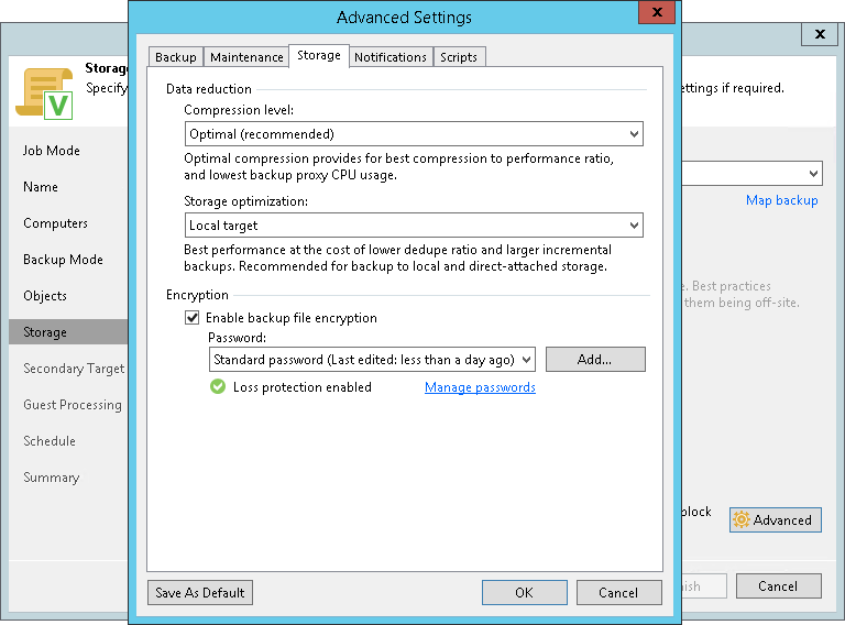 Storage Settings