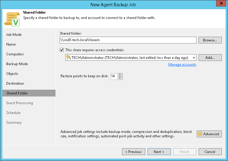 Shared Folder Settings