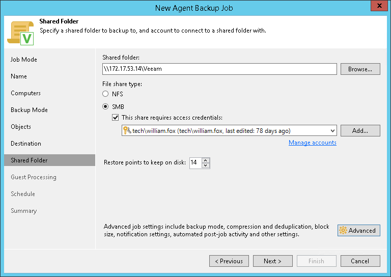 Shared Folder Settings