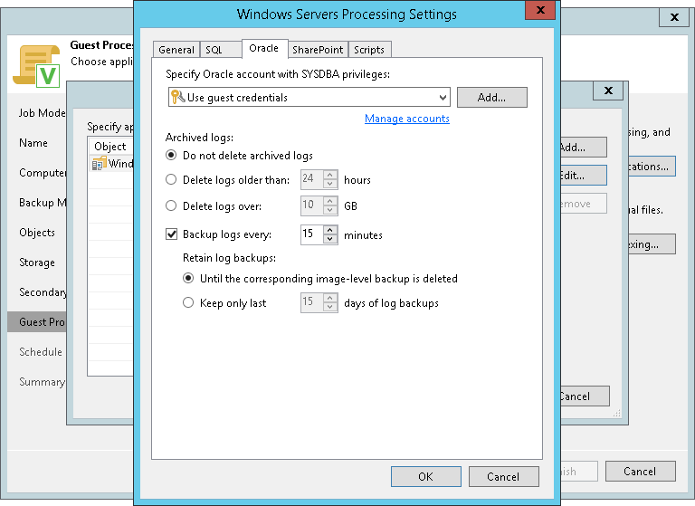 Oracle Archived Log Settings 