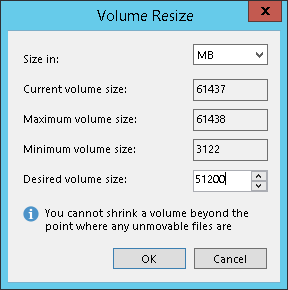 Step 5. Resize Restored Volumes
