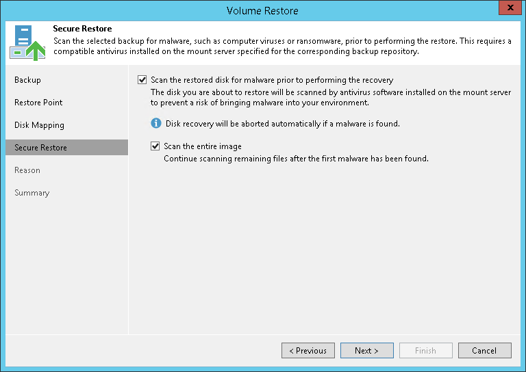 Step 6. Specify Secure Restore Settings