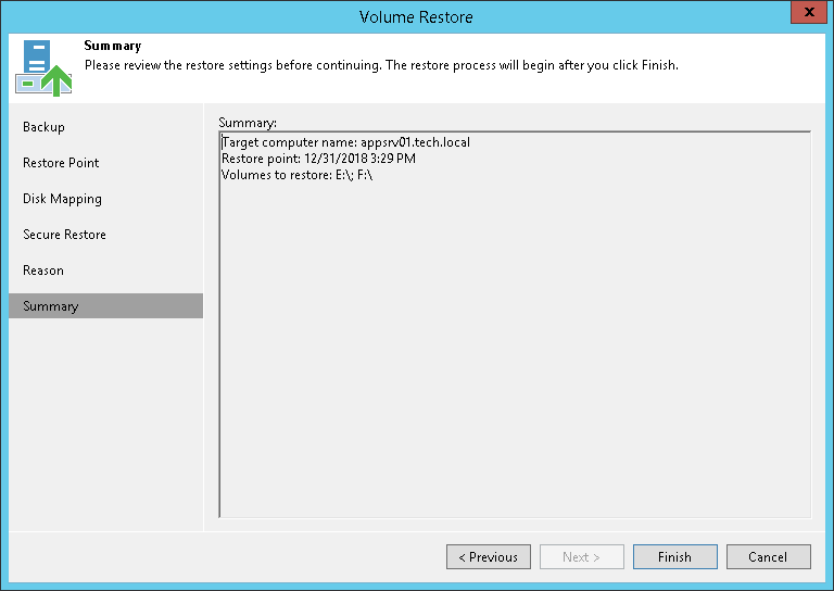 Step 8. Complete Restore Process