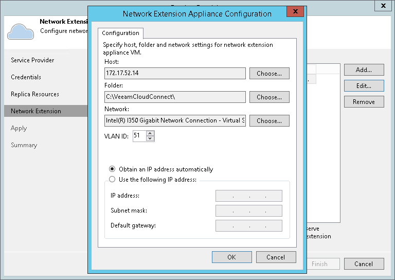 Step 6. Configure Network Extension Appliances