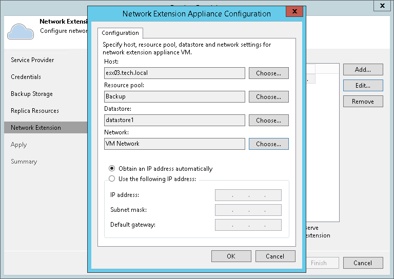 Step 6. Configure Network Extension Appliances