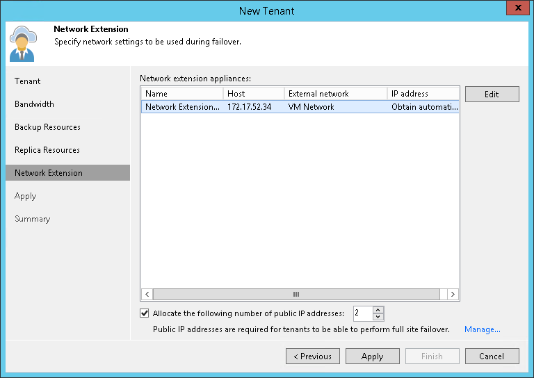 Step 6. Specify Network Extension Settings