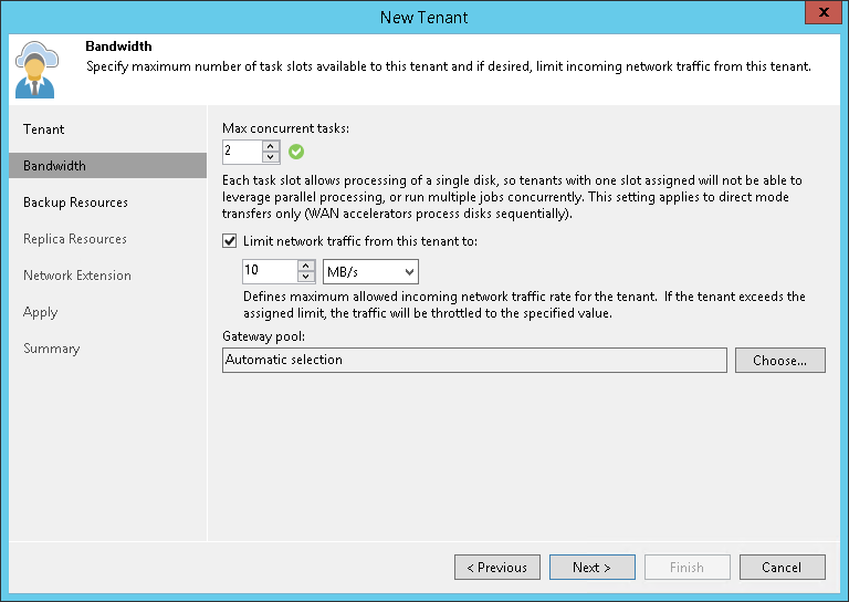 Step 3. Specify Bandwidth Settings