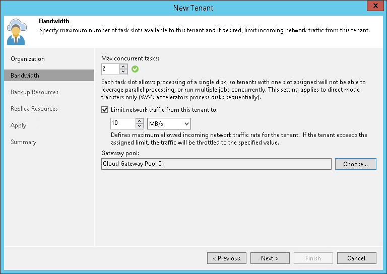 Step 3. Specify Bandwidth Settings