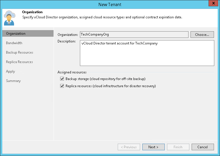 Step 2. Specify Organization Settings
