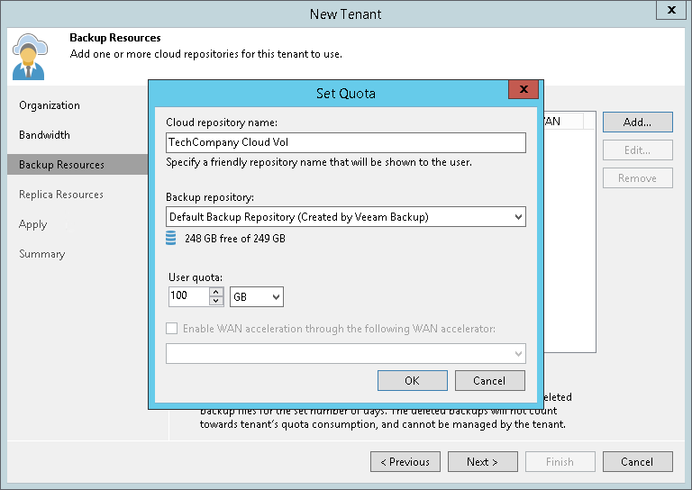 Step 4. Allocate Backup Resources