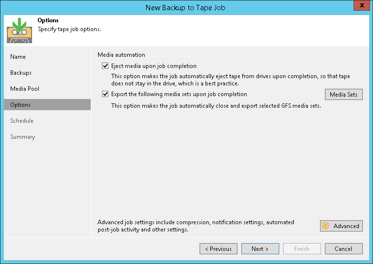 Creating Tenant Backup to Tape Job