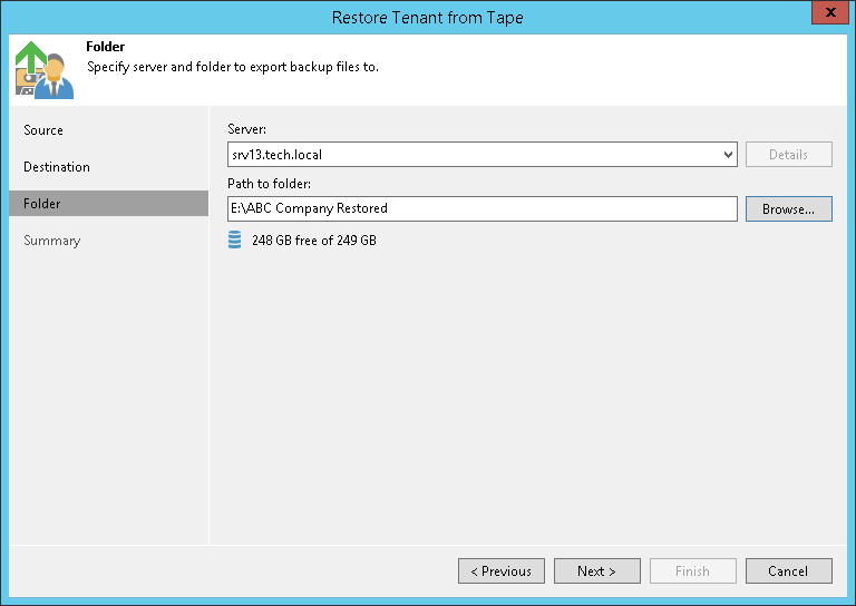 Restoring Tenant Data from Tape