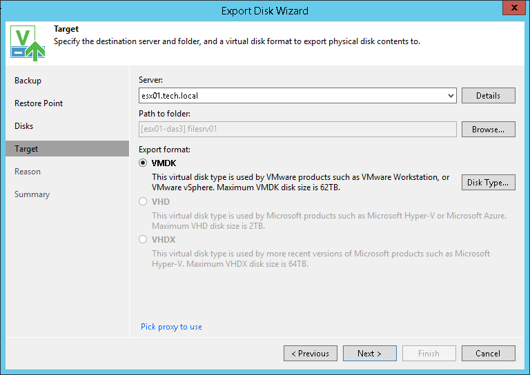 Exporting Disks from Veeam Agent Backups