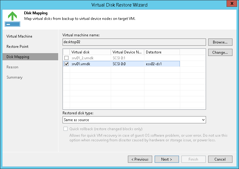 Restoring VM Disks
