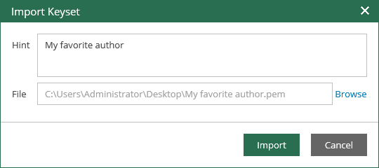Exporting and Importing Enterprise Manager Keyset