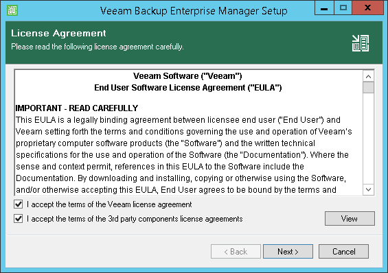 Step 2. Read and Accept License Agreement