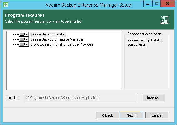 Step 4. Review Components and Select Installation Folder