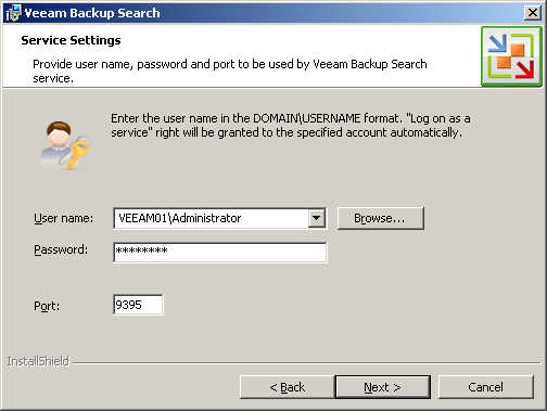 Step 5. Specify Service Account Settings