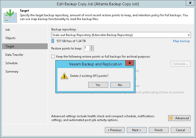 Editing Backup Copy Job Settings