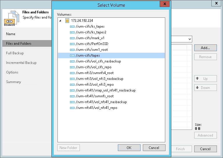 Adding NDMP Volumes