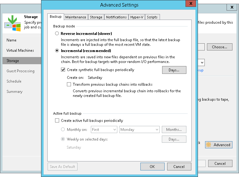Backup Settings