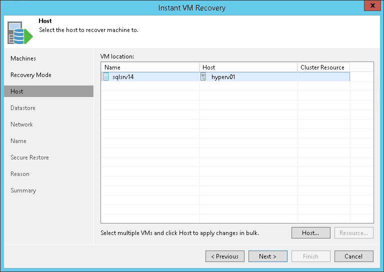 Step 5. Select Target Host