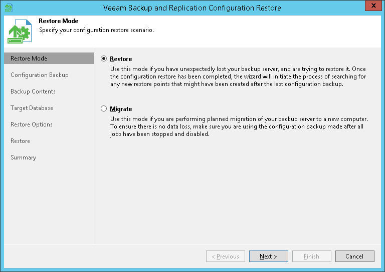 Step 2. Select Restore Mode