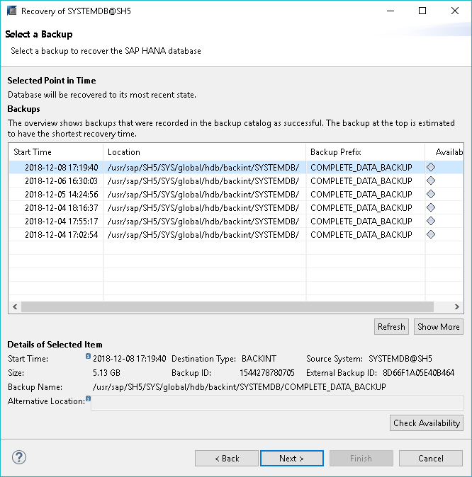 Recovering Databases with SAP HANA Studio