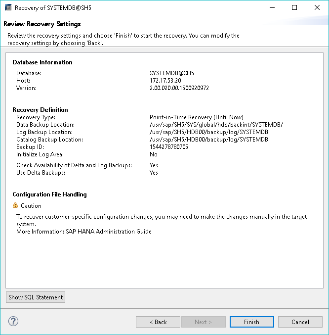 Recovering Databases with SAP HANA Studio