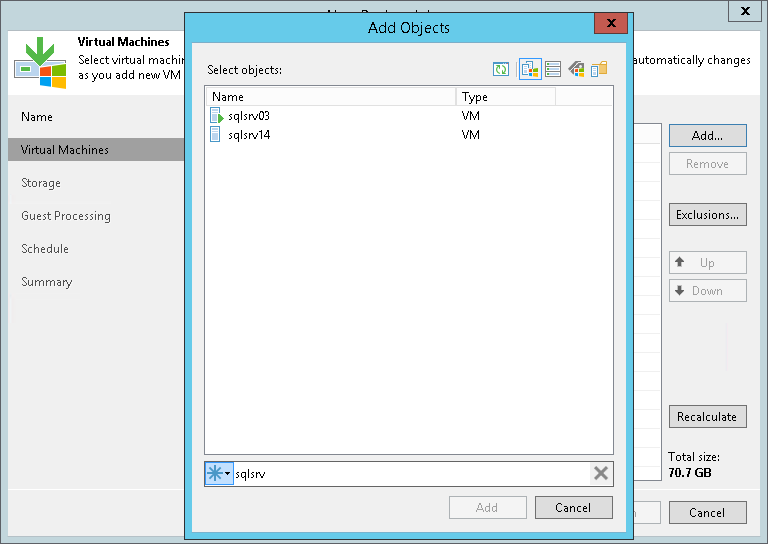 Creating Backup Job