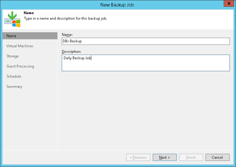 Creating Backup Job