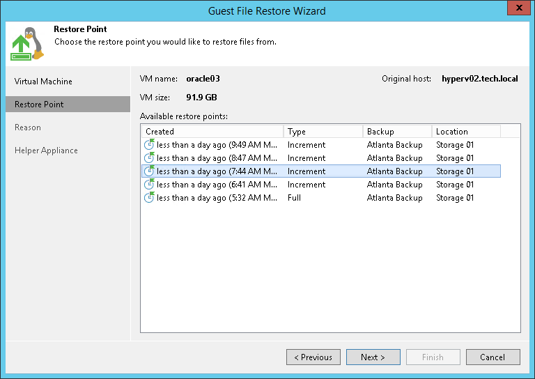 Restoring VM Guest OS Files (Linux, Unix, etc)