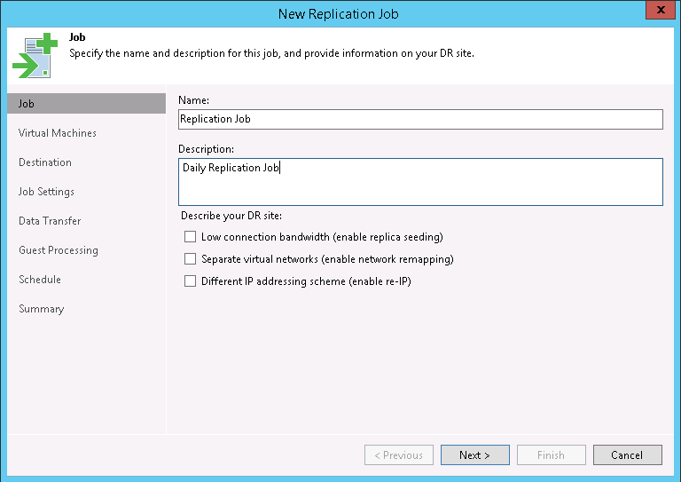 Creating Replication Job