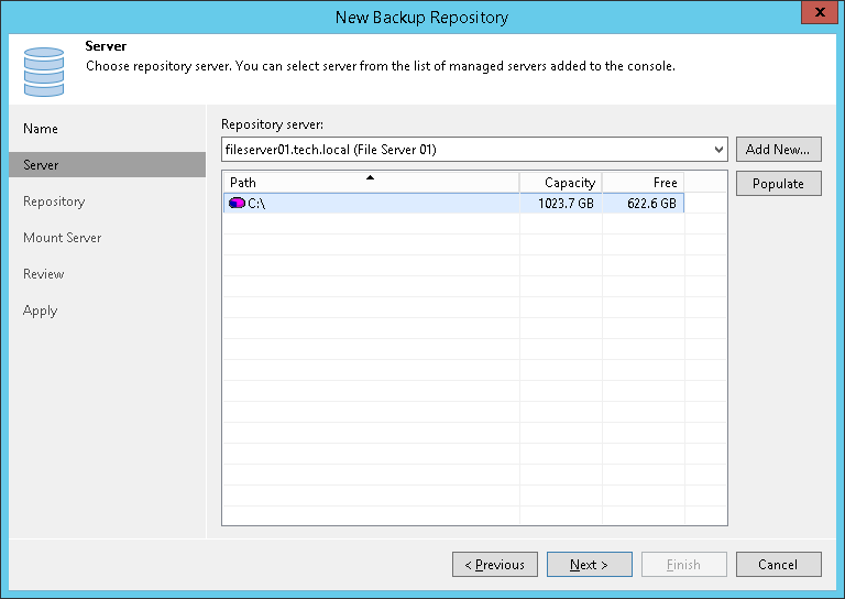 Step 4. Configure Backup Repository