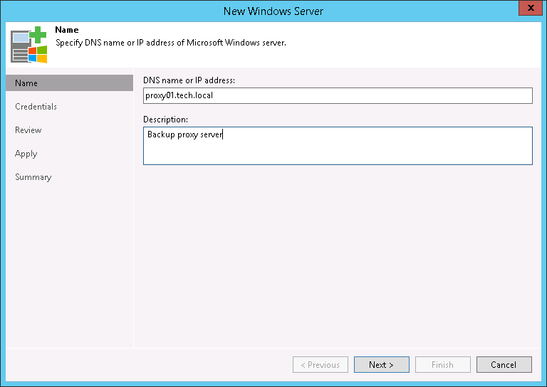 Step 3. Configure Backup Proxy