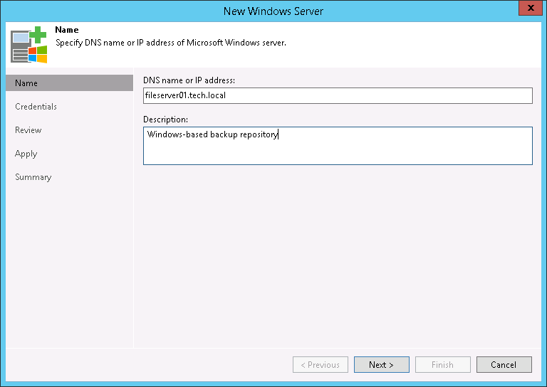 Step 4. Configure Backup Repository