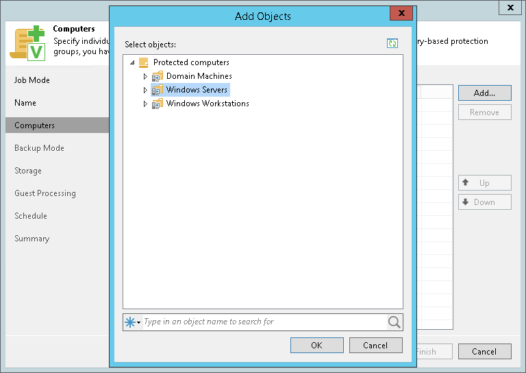 Creating Veeam Agent Backup Job