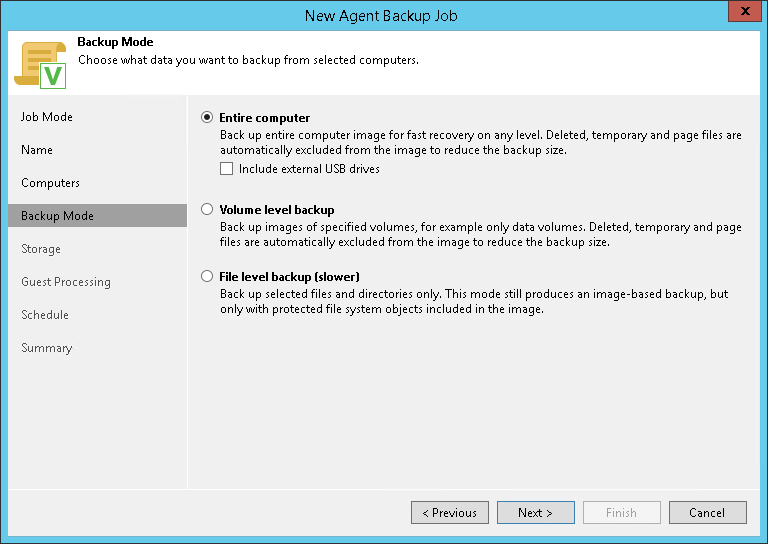 Creating Veeam Agent Backup Job