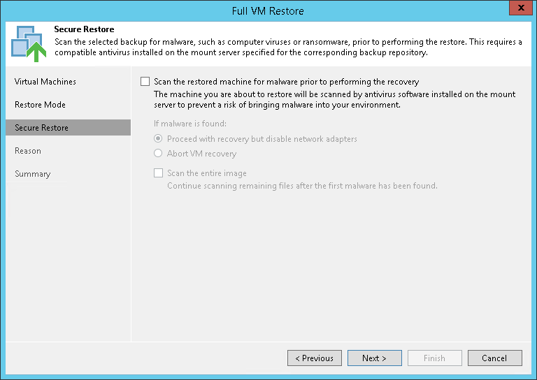 Restoring Entire VM