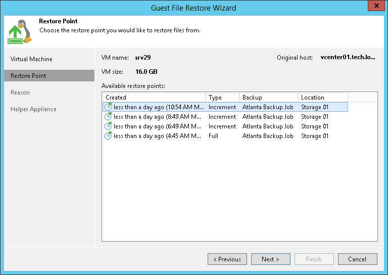Restoring VM Guest OS Files (Linux, Unix, etc)