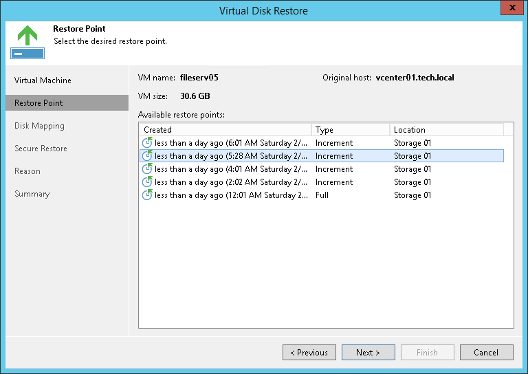 Restoring VM Virtual Disks