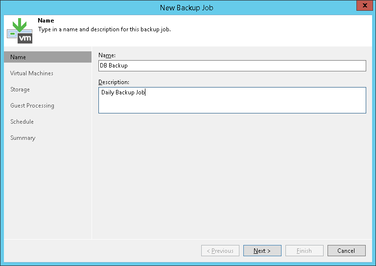 Creating Backup Job
