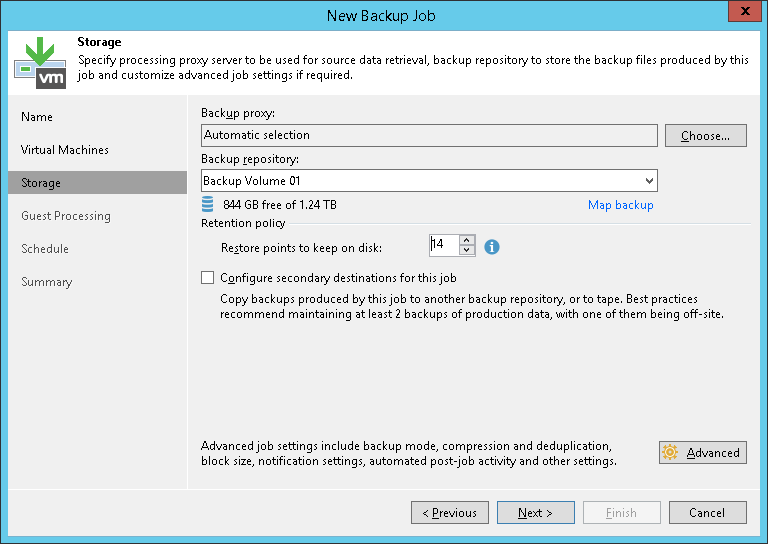 Creating Backup Job