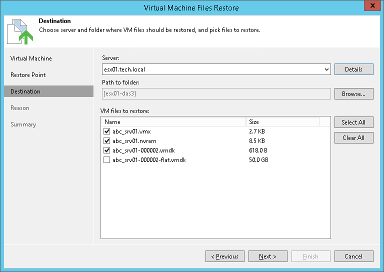 Restoring VM Files