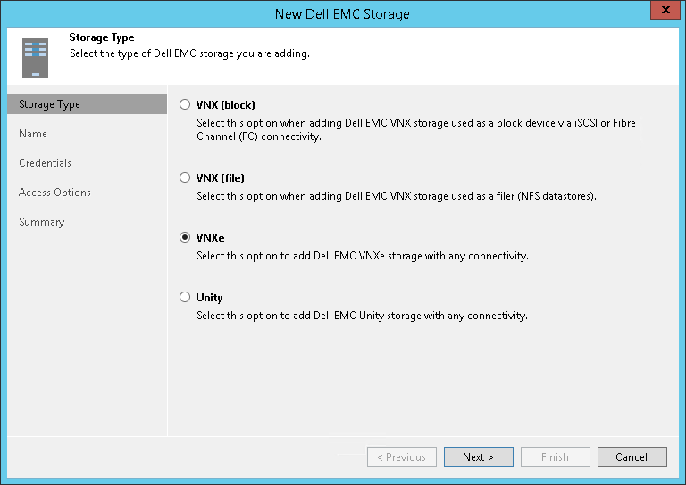 Step 2. Select Storage Type
