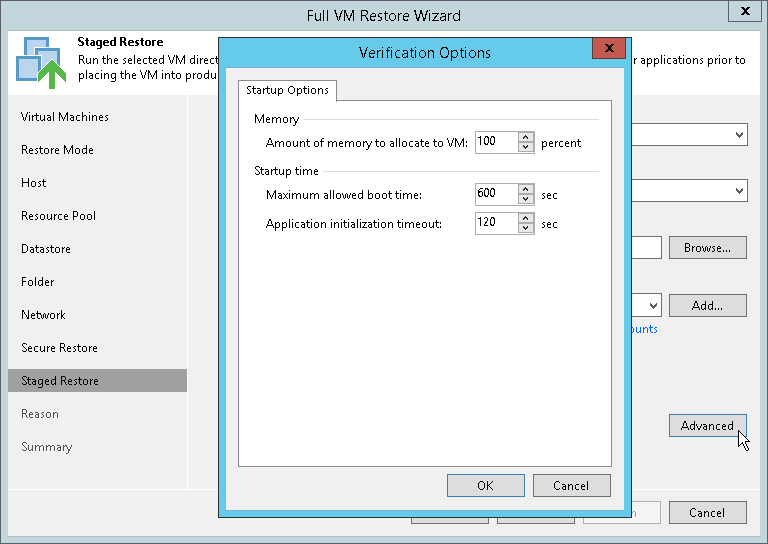 Step 11. Specify Staged Restore Settings